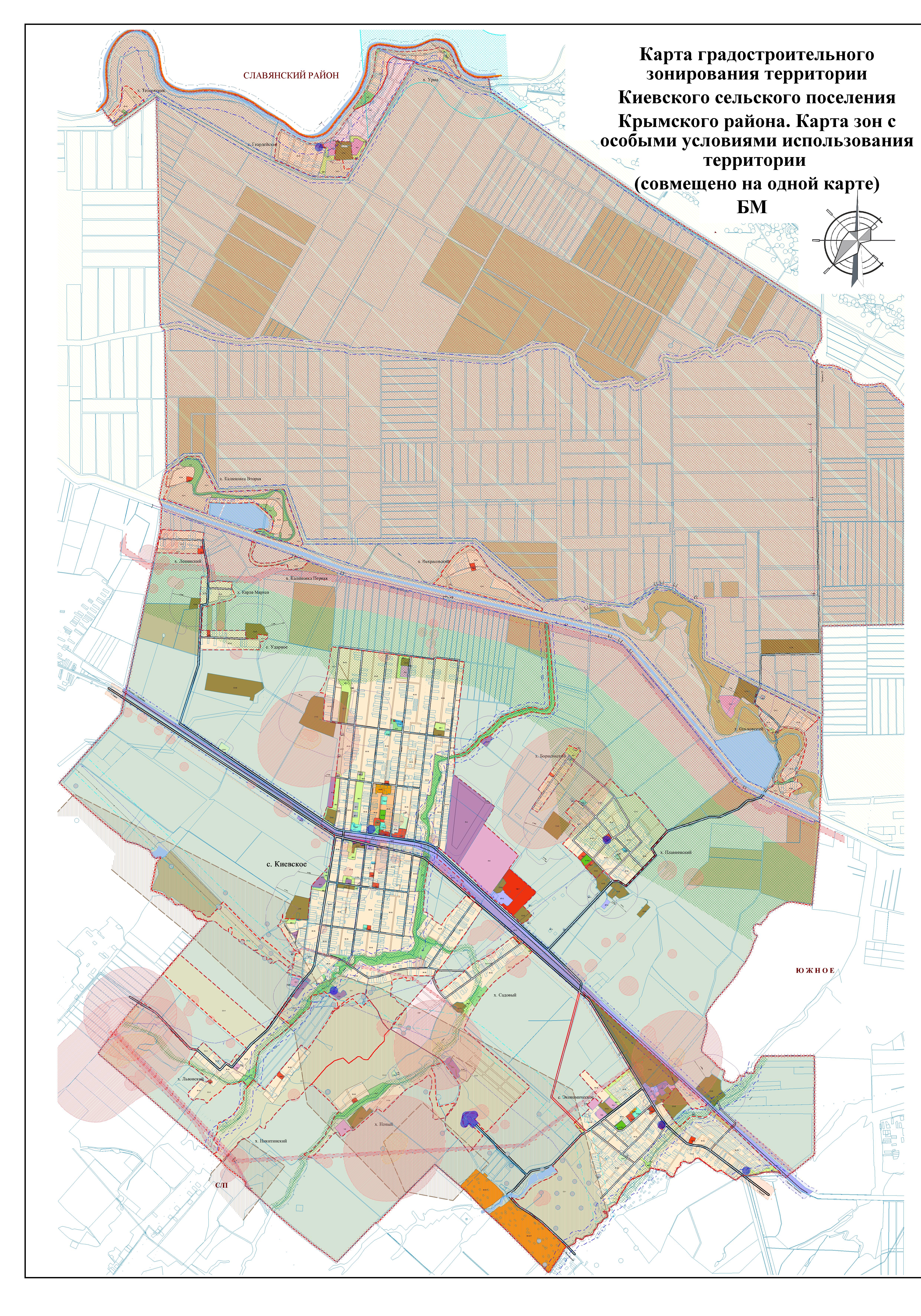 Киевское сельское поселение. Градостроительное зонирование Крымский район. Карта Киевского сельского поселения. Карта территориального зонирования Крымского района.